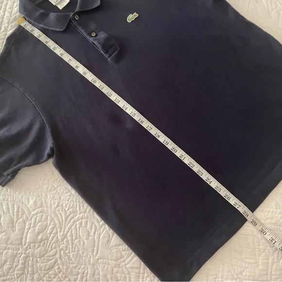 Lacoste Men's Navy Blue Polo Shirt Size: 7 - Picture 3 of 7